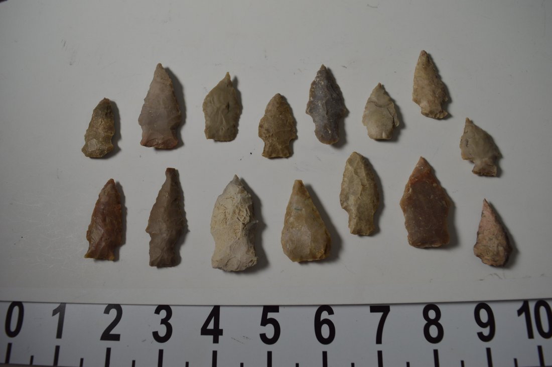 Texas ancient arrowheads 15 fluted points (1 of 2)