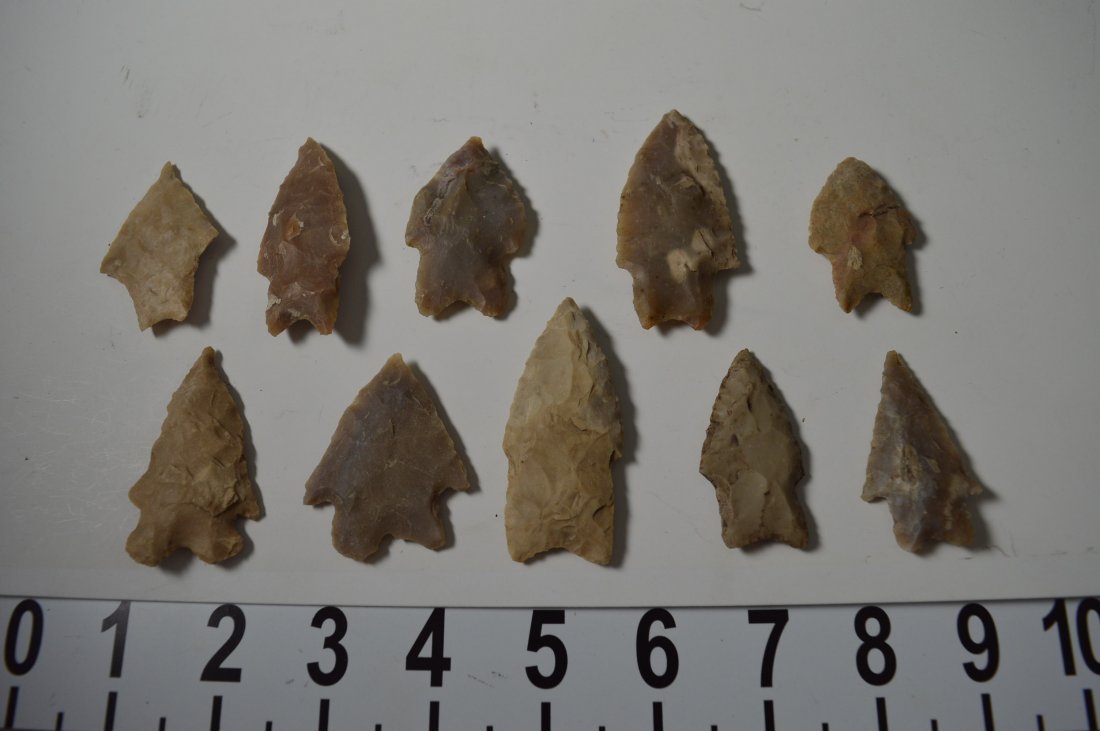 Texas ancient arrowheads 10 Large points Pedernales (1 of 2)
