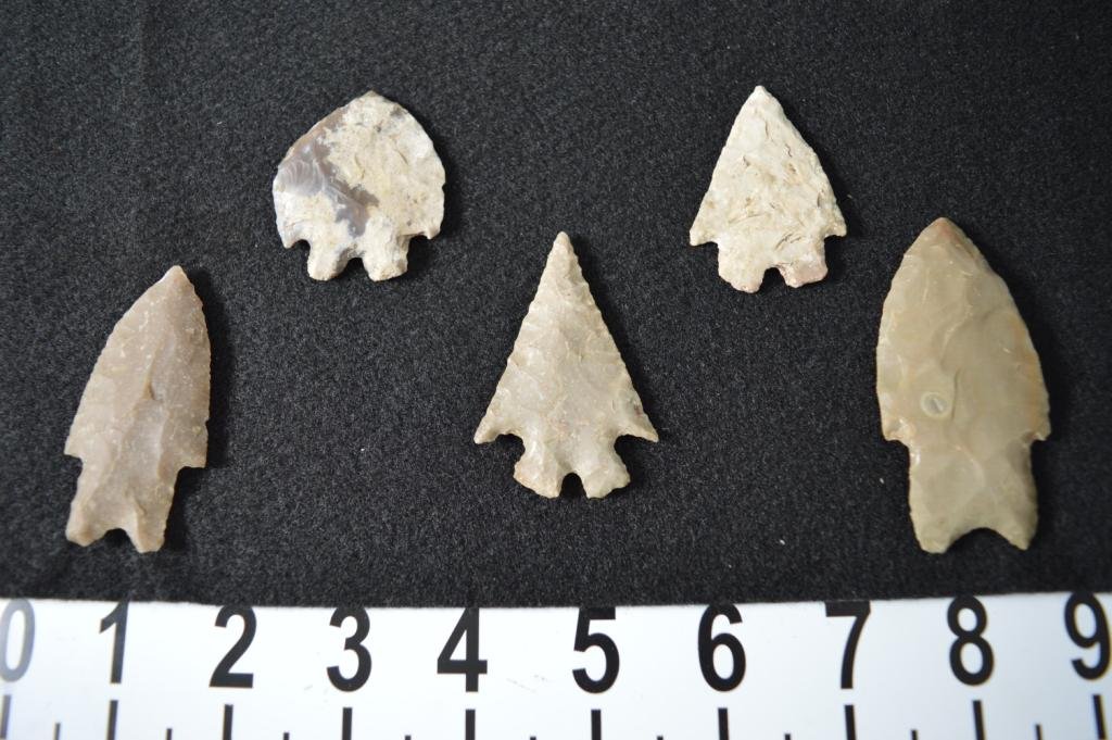 Texas ancient arrowheads 5 fine quality Perdenales (1 of 2)