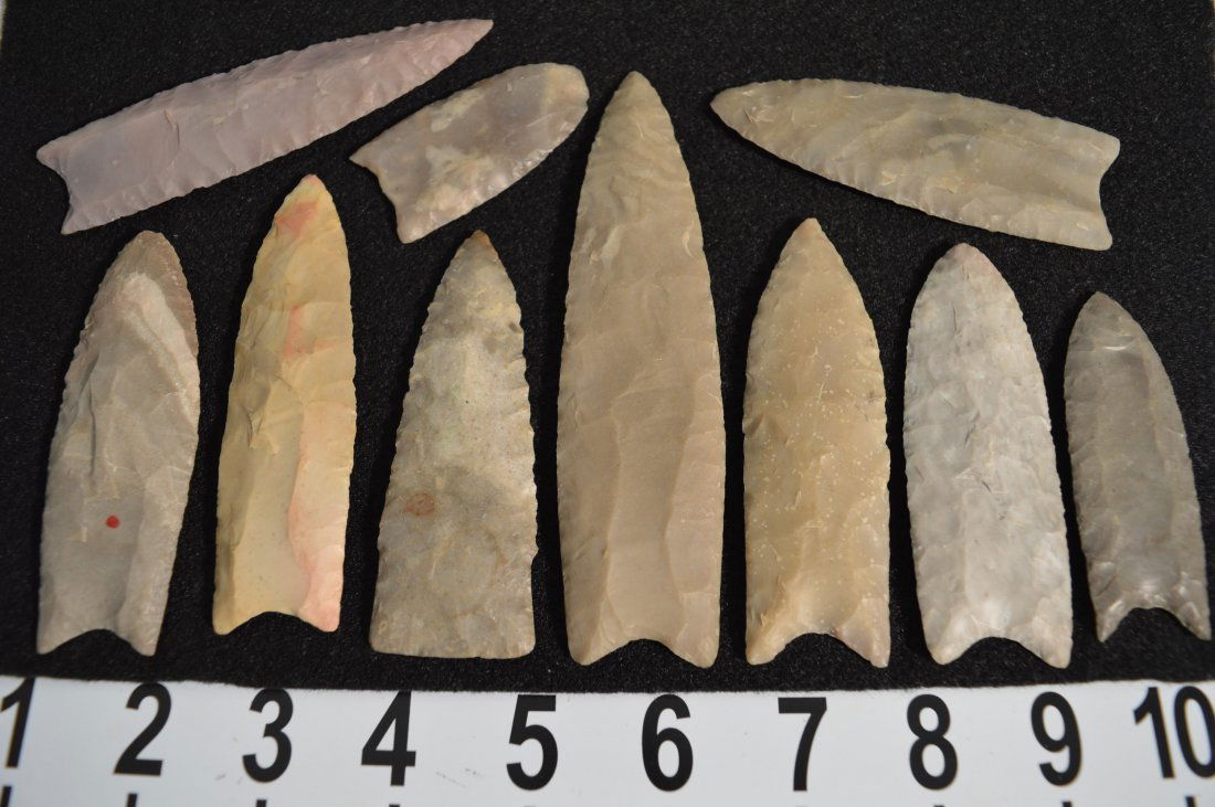 Texas arrowheads 10 Huge Clovis  (READ DESCRIPTION) (1 of 2)