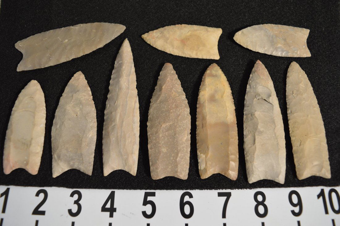Texas arrowheads 10 Huge Clovis  (READ DESCRIPTION) (1 of 2)