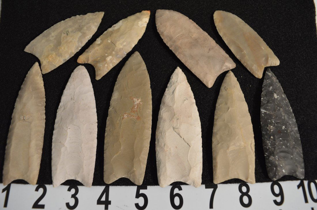 Texas arrowheads 10 Huge Clovis  (READ DESCRIPTION) (1 of 2)
