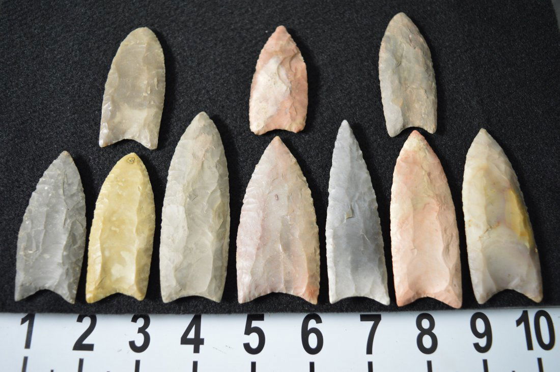 Texas arrowheads 10 Huge Clovis  (READ DESCRIPTION) (1 of 2)