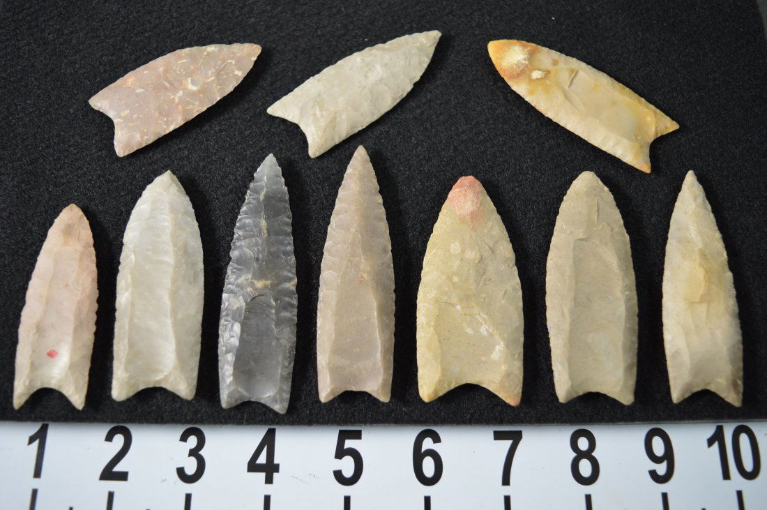 Texas arrowheads 10 Huge Clovis  (READ DESCRIPTION) (1 of 2)
