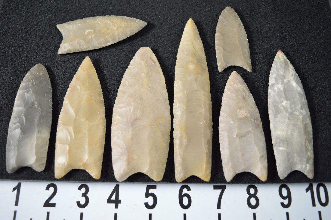 Texas arrowheads 8 Huge Clovis  (READ DESCRIPTION) (1 of 2)