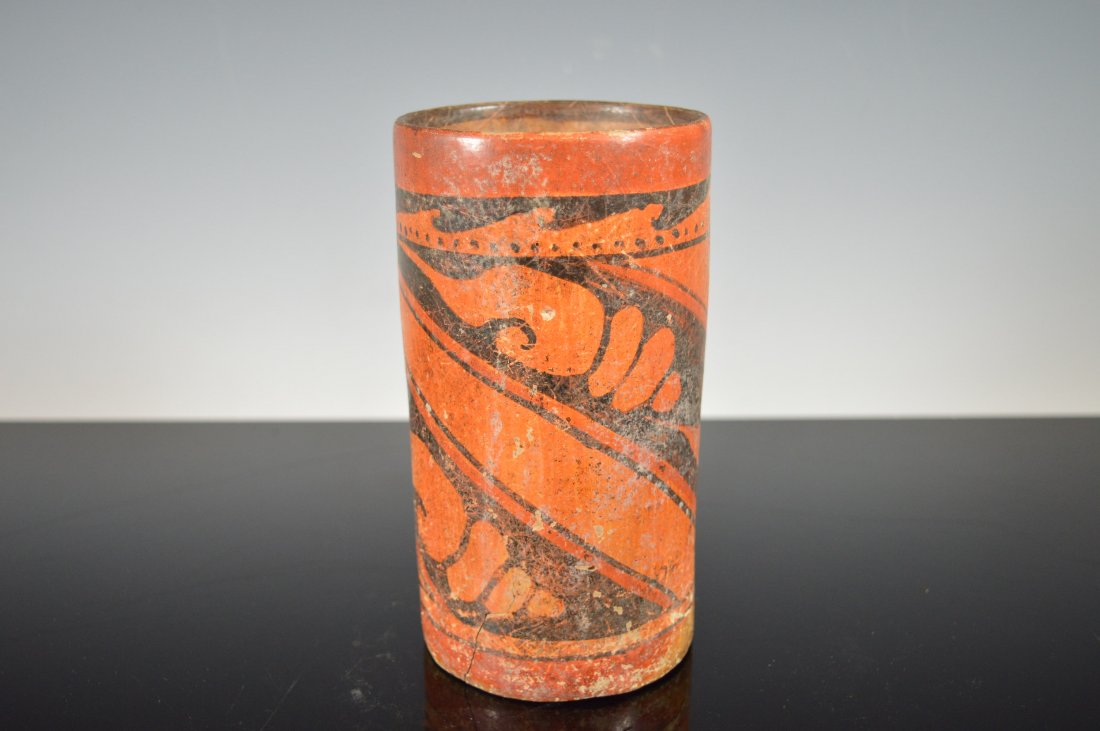 An Ancient Mayan Polychrome Cylinder Vase (1 of 6)