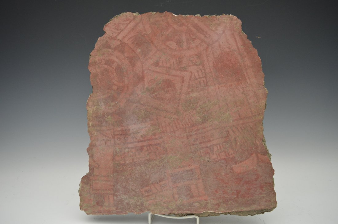 A rare Teotihuacan painted wall fragment (1 of 6)