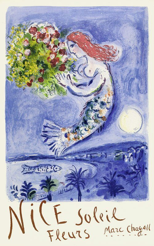 VINTAGE Marc Chagall Nice Soleil Fleurs 1962 (1 of 1)