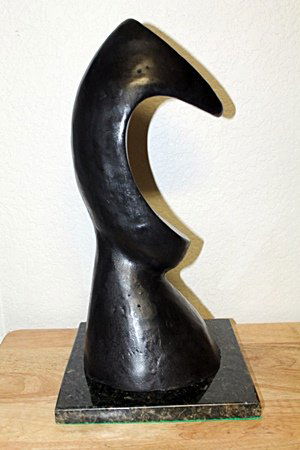 ORIGINAL BRONZE SCULPTURE AFTER ARTIST MAX ERNST: ORIGINAL BRONZE SCULPTURE AFTER ARTIST MAX ERNST, BASE: 8.5"X8.5", 17" TALL, LIMITED EDITION# 10/24