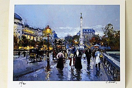 Limited Edition " Chatelete " By Cortes. (17O): Limited Edition By Edouard Cortès was born in Lagny, France on April 26, 1882. During his early lifetime, Paris was the center of the art world. Artist from across the globe traveled there to study a