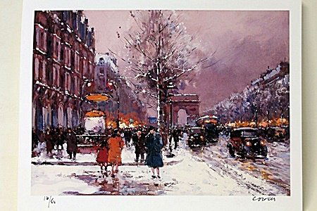 Limited Edition " Champus Elysees, Arc de Triomple" By: Limited Edition By Edouard Cortès was born in Lagny, France on April 26, 1882. During his early lifetime, Paris was the center of the art world. Artist from across the globe traveled there to study a
