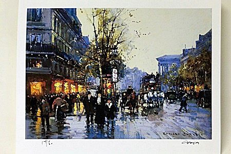 Limited Edition " Boulevard de la Madeleine " By: Limited Edition By Edouard Cortès was born in Lagny, France on April 26, 1882. During his early lifetime, Paris was the center of the art world. Artist from across the globe traveled there to study a