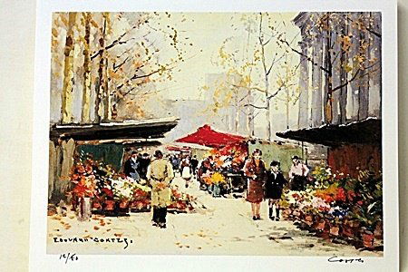 Limited Edition " Flower Seller At The Madeleine " By: Limited Edition By Edouard Cortès was born in Lagny, France on April 26, 1882. During his early lifetime, Paris was the center of the art world. Artist from across the globe traveled there to study a