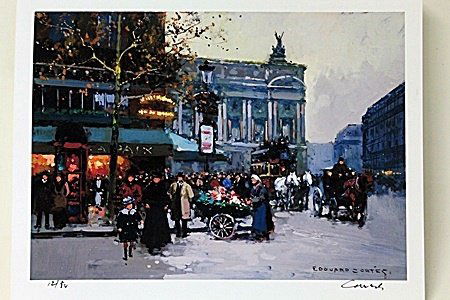 Limited Edition " Café de la Paix " By Cortes. (19O): Limited Edition By Edouard Cortès was born in Lagny, France on April 26, 1882. During his early lifetime, Paris was the center of the art world. Artist from across the globe traveled there to study a