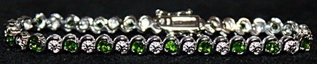 Gorgeous Russian Chrome Diopside Sterling Silver: Gorgeous Russian Chrome Diopside Sterling Silver Bracelet. Natural Gemstones twt approx. 6cts.