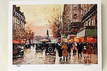 Limited Edition " Place de la Republique " By Cortes.: Limited Edition By Edouard Cortès was born in Lagny, France on April 26, 1882. During his early lifetime, Paris was the center of the art world. Artist from across the globe traveled there to study a