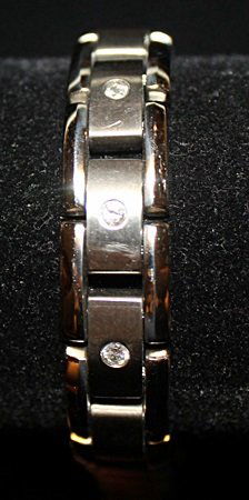 Men's Titanium with Diamond Bracelet.: Men's Titanium with Diamond Bracelet.