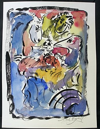 Original Watercolor Painting By Marc Chagall (86ZM): Original Watercolor Painting on Paper, Pencil Signed, Approximately 16" x 12" In. Marc Zakharovich Chagall, the Russian-born French artist, is recognized as one of the most noteworthy artists of the t