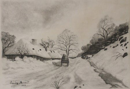 Original Pencil Drawing By Claude Monet (18H): Original Pencil Drawing By Claude Monet; signed, size approx. 17 x 23 in.