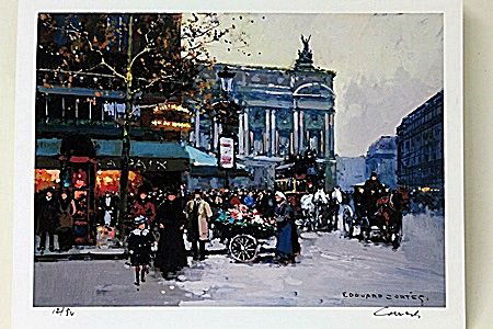 Limited Edition " Café de la Paix " By Cortes. (19O): Limited Edition By Edouard Cortès was born in Lagny, France on April 26, 1882. During his early lifetime, Paris was the center of the art world. Artist from across the globe traveled there to study a