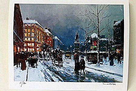 Limited Edition " Place de Clichy in Winter " By: Limited Edition By Edouard Cortès was born in Lagny, France on April 26, 1882. During his early lifetime, Paris was the center of the art world. Artist from across the globe traveled there to study a