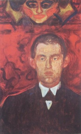 Print "Under the Mask of a Woman" after Edvard Munch: Print, Approx. 11" x 9" In.