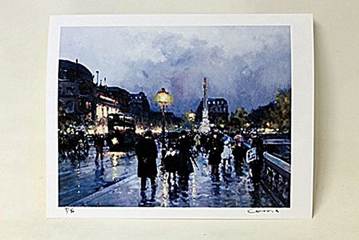 Limited Edition " Place du Chatelet " By Cortes. (30O): Limited Edition By Edouard Cortès was born in Lagny, France on April 26, 1882. During his early lifetime, Paris was the center of the art world. Artist from across the globe traveled there to study a