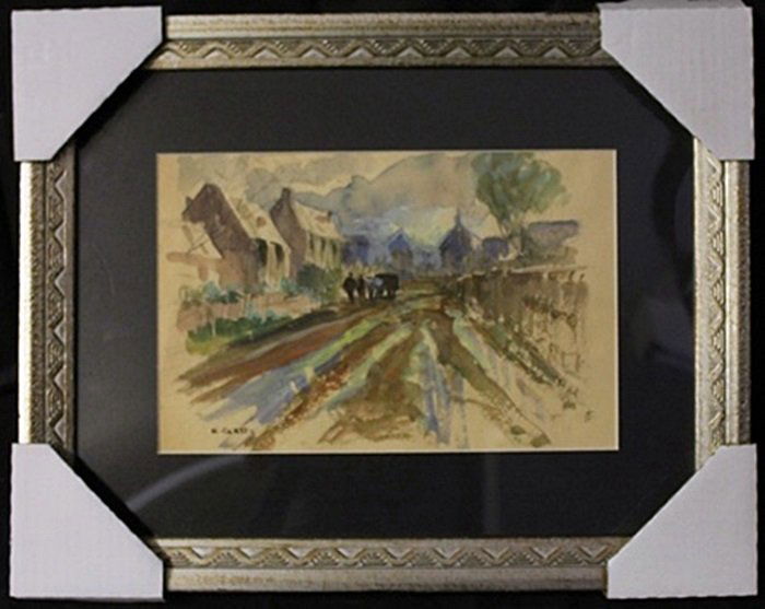 Watercolor Painting by Edouard Cortes (92CK): Watercolor Painting by Edouard Cortes, Signed by the Artist, Size Approx. 15 x 18 In.