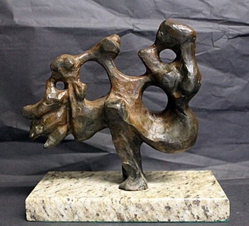 Patina Bronze Recast Sculpture After Jacques Lipchitz: Patina Bronze Recast Sculpture After Joan Miro. Limited Edition, Signed, size approx. 10 x 10 x 4 1/2 in.