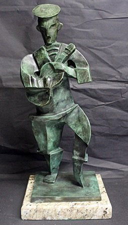 Patina Bronze Recast Sculpture After Jacques Lipchitz: Patina Bronze Recast Sculpture After Joan Miro. Limited Edition, Signed, size approx. 18 x 7 x 7 in.