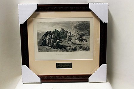 "The Rescue_Lion Hunting In Arabia" By an Unkown: Original Woodblock 1878-1880.