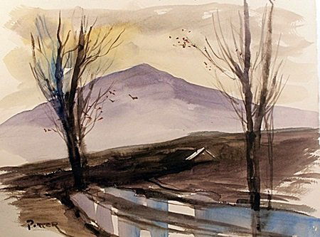 After Ken Potter Original Watercolor on Paper (91WN): After Ken Potter Original Watercolor on Paper . Comes unframed; framing available at an additional cost, . Approx. Paper size: 12"x16"