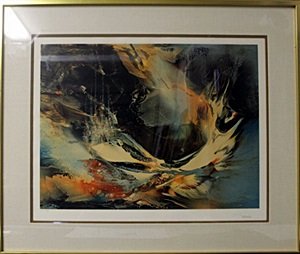 Lithograph by Leonardo Nierman: Lithograph by Leonardo Nierman; limited edition, hand signed in pencil, size approx. 27 1/2 x 32 in. Leonardo Nierman (born November 1, 1932), full name Leonardo Nierman Mendelejis, is a Mexican art