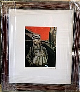 Framed Lithograph by Marc Chagall: Framed Lithograph by Marc Chagall, Out of thee book, Size Approx. 20 x 17 In.