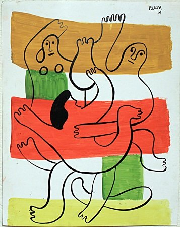 Circus Acrobats - Oil Painting on Paper - Fernand: Oil Painting on Paper, Hand Signed "F. Ledger," (Upper Right Corner) Condition: Slight Bends/Creases on Edges, Size Approx. 17" x 14" in.