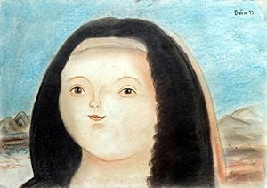 "Senora Fernanda" Pastel by Fernando Botero: Pastel Portrait Painting on Paper, Hand Signed, Approx. 50 x 35 cm