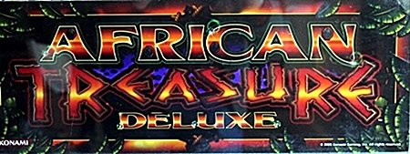 Vintage Collectible Casino Slot Machine Glass "African: Vintage Collectible Casino Slot Machine Glass "African Treasure Deluxe" 18 x 6 in. (N)