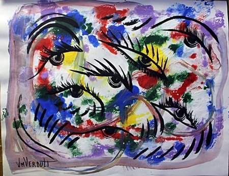 "Forbidden Look" Original Oil Painting by William: Original Oil on Paper, Hand Signed by the artist, Size Approx. 22" x 28" in. William Verdult Born: April 7, 1939 in the Dutch town of Putte, Netherlands. Live/Active: North Dakota, New York, Californi