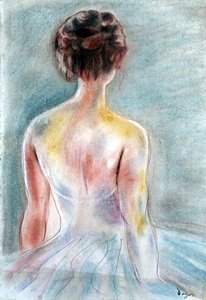 The Dancer - Pastel Drawing on Paper - E. Degas: Pastel Drawing on Paper Attributed to the artist Edgar Degas, Hand Signed, Size Approx. 19 x 13 Inches