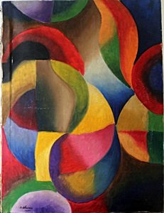 Oil Painting on Canvas - Robert Delaunay: Oil Painting on Canvas, Hand Signed by the artist, Approximate Size: 28 x 21 Inches - Collection: Private, Provenance: Unknown, Overall Condition: Fair, (Bend/Crease in Upper Left Corner of Canvas)