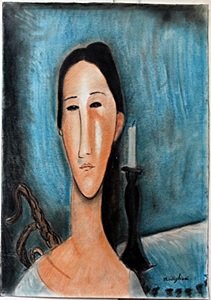 Pastel Painting on Paper Amedeo Modigliani: Hand Signed, Pastel Painting on Paper, Size Approx. 20" x 14" in.