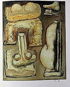 Offset Lithograph by artist William Brice: Offset Lithograph in the manner of William Brice bearing the signature, titled "Untitled" comes with certificate of authenticity, framing available at an additional charge.