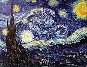 Giclee "Starry Night" after Van Gogh: Giclee on Canvas, Approx. 18" x 23" In.