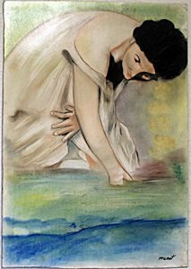 Pastel on Paper by Edouard Manet: Pastel Drawing on Paper, Hand Signed, Size Approx. 19" x 14" in. Condition: Slight Bends/Creases on Edges