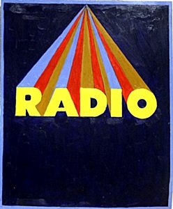 Radio 1970' - Ed Ruscha: Oil Painting on Paper, Unsigned, Size Approx. 12 x 11 Inches
