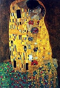 Giclee "Adam & Eve" after Gustav Klimt: Giclee on Canvas, Approx. 27 1/2" x 19" In.