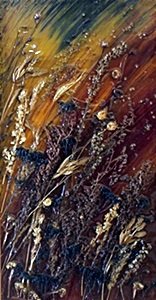 Mix Media by Jane Riley: Mix Media, Signed, Approx. 15 1/2" x 27" In.