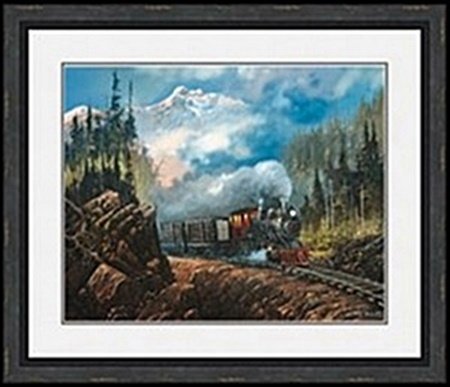 FULL STEAM TO PLACERVILLE BY TED BLAYLOCK: LITHORAPH, IMAGE SIZE: 24X19 1/4", FRAMED: 33 13/16X29 1/16"