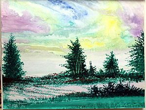 "Indian Skies" Oil Painting by William Verdult: Oil Painting on Paper, Hand Signed by the artist, Size Approx. 22" x 28" in.