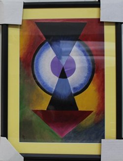 Composition No 7 - Oil on Paper - Wassily Kandinsky: Oil Painting on Paper, Hand Signed, Size Approx. 24" x 18" in.